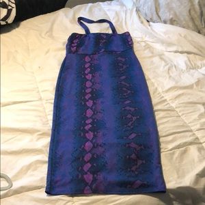Misguided bodycon snake print dress